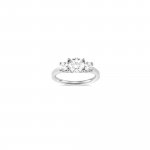 Sterling Silver Claw Set 3 Stone CZ Ring (R-1606)