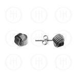 Silver Plain Love Knot Stud Earrings 7mm (ST-1007)