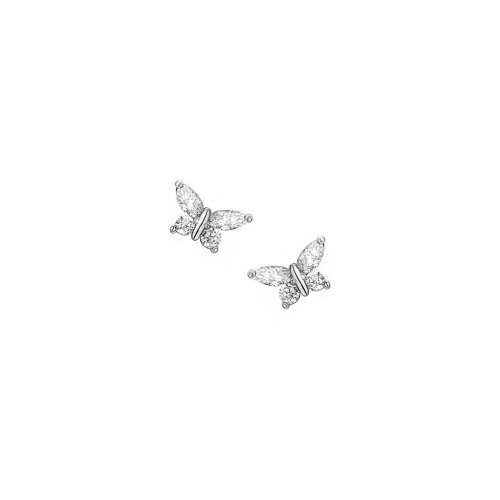 Sterling Silver Mix Butterfly CZ Stud (ST-1557)