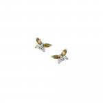 Sterling Silver Mix Butterfly CZ Stud (ST-1557)