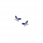 Sterling Silver Mix Butterfly CZ Stud (ST-1557)