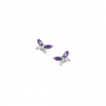 Sterling Silver Mix Butterfly CZ Stud (ST-1557)