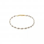 Sterling Silver Two-Tone Twisted Magic Anklet (ANK-1107)