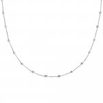 Sterling Silver Rhodium Plated DC Oval Moon Bead Chain 3.0mm (COMB30-RH)