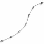 Sterling Silver Rhodium Plated DC Oval Moon Bead Chain 3.0mm (COMB30-RH)
