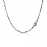 Sterling Silver Rhodium Plated DC Oval & Ball Moon Bead Chain 1.7mm (CPOV002-RH)