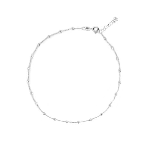 Sterling Silver Satellite Ball Anklet (ANK-1104)