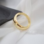 Sterling Silver Gold Vermeil Puffed Dome Ring (R-1602-G)