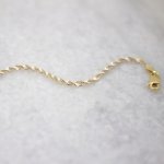 Sterling Silver Two-Tone Twisted Magic Anklet (ANK-1107)