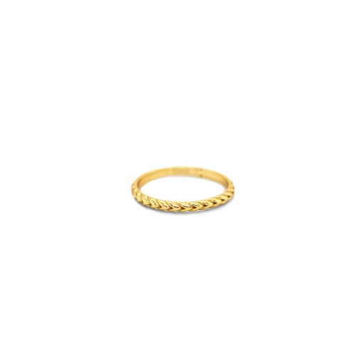 Sterling Silver Gold Vermeil Fishtail Braid Ring (R-1610)