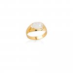 10K Yellow Gold Mother of Pearl Signet Ring (GR-10-1105)