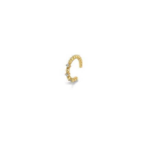 Sterling Silver Gold Plated CZ Bubble Ear Cuffs (ER-1367)