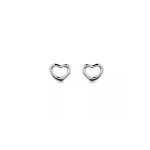 Sterling Silver Plain Mini Open Heart Studs (ST-1564)