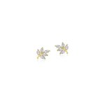 Sterling Silver CZ Leaf Stud Earrings (ST-1565)