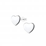 Sterling Silver Tiffany Inspired Plain Heart Stud Earrings (ST-1248)