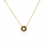 Sterling Silver Gold Vermeil Mini North Star CZ Necklace (N-1518)