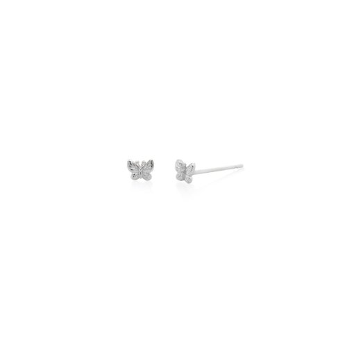 Sterling Silver Tiny Detailed Butterfly Studs (ST-1580)