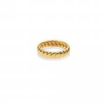 Sterling Silver Gold Vermeil Twisted Chunky Band Ring (R-1613-G)
