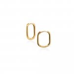 10k Yellow Gold Rounded Square Huggies (GHUG-10-1023)