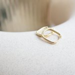 10k Yellow Gold Rounded Square Huggies (GHUG-10-1023)
