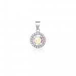 Sterling Silver Classic Round Halo Pendant (P-1465)