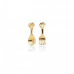Sterling Silver Gold Vermeil Fork and Spoon Studs (ST-1587)