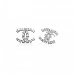Starling Silver Prong Set CZ Chanel Inspired Studs (ST-1589)