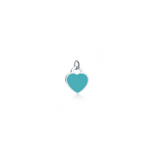 Silver Assorted Tiffany Inspired Turquoise Heart Dog-Tag Pendant 9mm (DT-H-107)