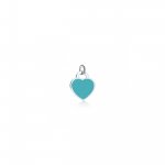 Silver Assorted Tiffany Inspired Turquoise Heart Dog-Tag Pendant 9mm (DT-H-107)