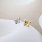 Sterling Silver Plain Detailed Butterfly Studs (ST-1592)