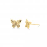Sterling Silver Plain Detailed Butterfly Studs (ST-1592)