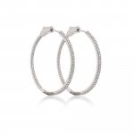 Sterling Silver RH Plated CZ 35MM Hoops (HP-CZ-1096-40)