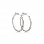 Sterling Silver RH Plated CZ 30MM Hoops (HP-CZ-1096-30)