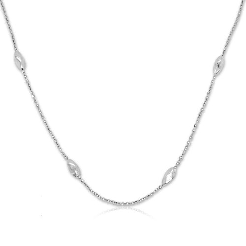 Sterling Silver Rhodium Plated Plain Marquise By The Inch (MRQ35-RH)