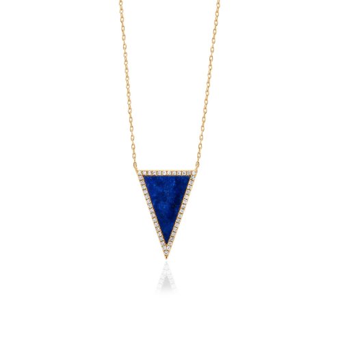 Sterling Silver Gold Vermeil Triangle Necklace (N-1523)