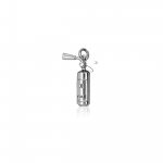Sterling Silver Italian Rhodium Plated Fire Extinguisher Pendant (P-1480)