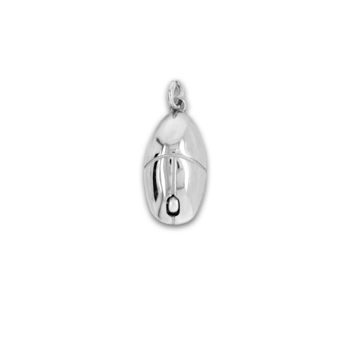 Sterling Silver Italian Rhodium Plated Computer Wireless Mouse Pendant (P-1487)