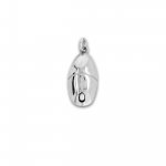 Sterling Silver Italian Rhodium Plated Computer Wireless Mouse Pendant (P-1487)