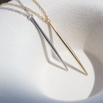 Sterling Silver Plain Needle Necklace (N-1146)
