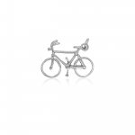 Sterling Silver Italian Rhodium Plated Bicycle Pendant (P-1477)