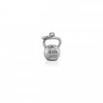 Sterling Silver Italian Rhodium Plated Fitness Kettle bell Pendant (P-1479)