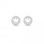 Sterling Silver CZ Smily Face stud earrings (ST-1598)