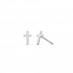 Sterling Silver Mini Plain Cross Studs (ST-1616)