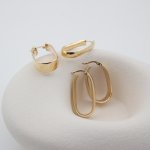 10K Yellow Gold Thick Chunky Anchor Hoops (GHUG-10-1027)