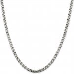 Sterling Silver Rhodium Plated Rounded Box Chain 4.22mm (RBOX400-RH)