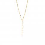 10k Yellow Gold Buckle Chain Fancy Lariet Necklace (GC-10-1196)