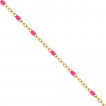 10 K Yellow Gold Hot Pink Enamel Bead by Inch 1.3mm (PERM-ENP-030-10)