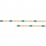 10 K Yellow Gold Turquoise Enamel Bead by Inch 1.3mm (PERM-ENW-030-10)