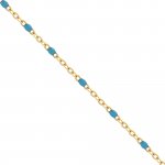 10 K Yellow Gold Turquoise Enamel Bead by Inch 1.3mm (PERM-ENW-030-10)