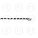 Silver Rhodium Plated CZ Tennis Bracelet (Black & White) 3.5mm (BR-CZ-109)